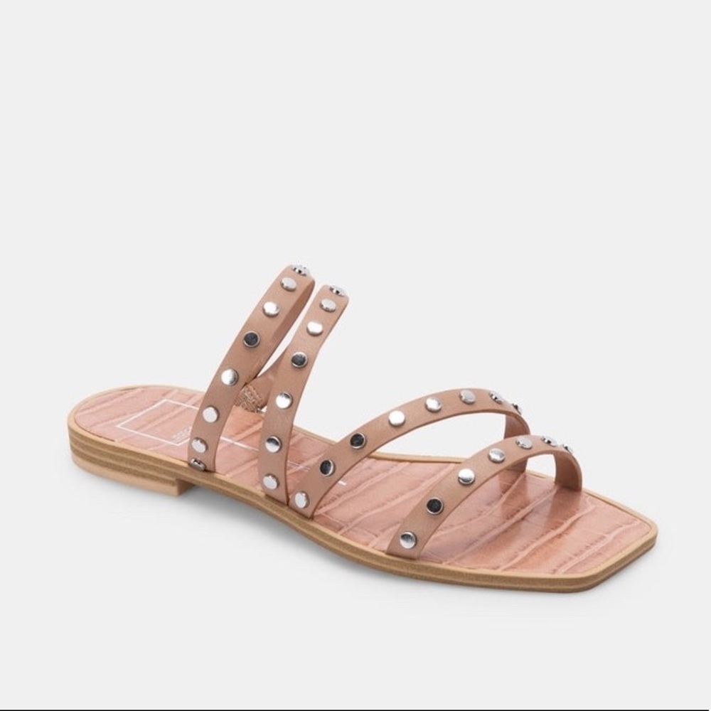 Dolce Vita Blush Pink Studded Strappy Flat Sandals